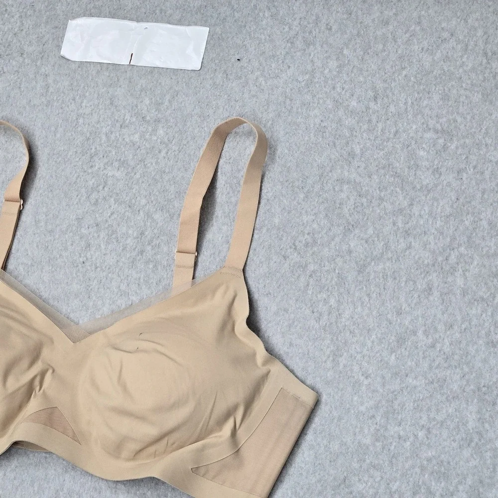 Honeylove Women Bra 1X Beige Crossover Wireless Strap Adjustable